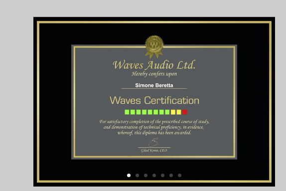 Certificazione Waves Audio