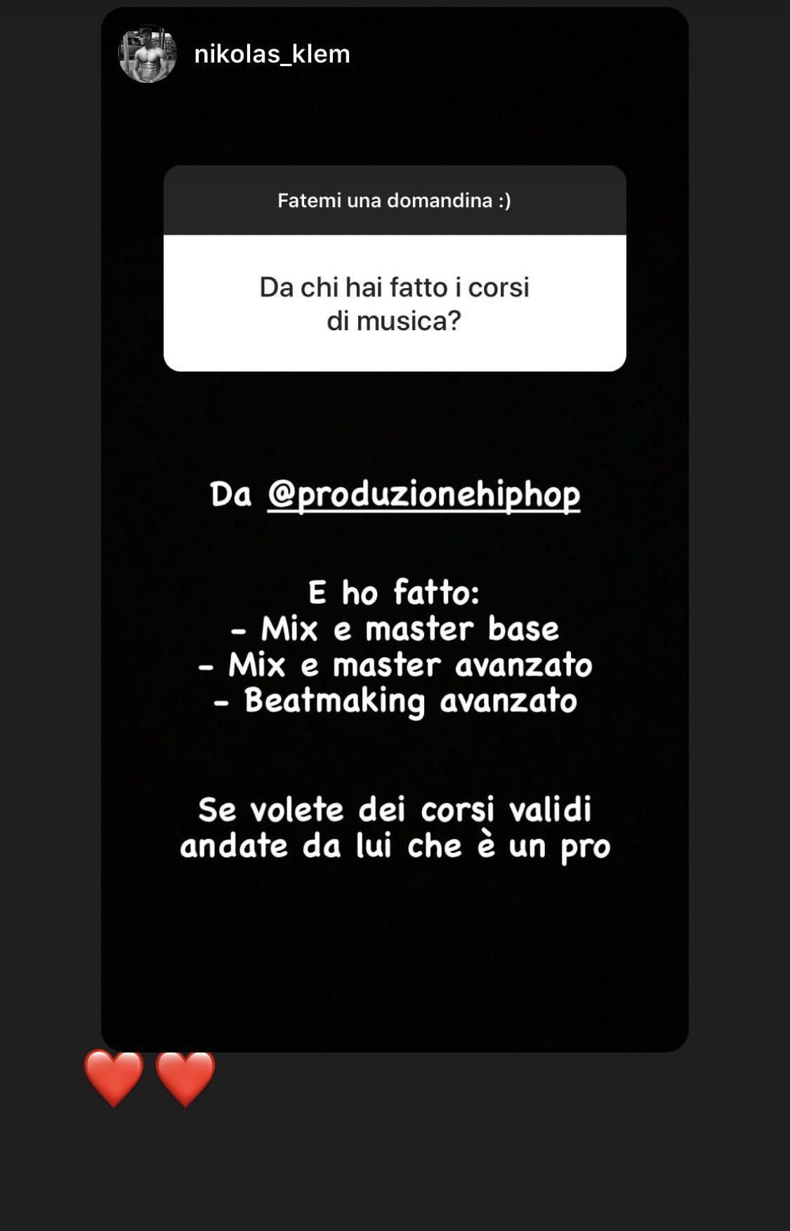 Testimonianza studente - screenshot recensione